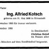 Kotsch Alfried  1900-1980 Todesanzeige